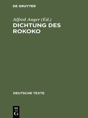 cover image of Dichtung des Rokoko